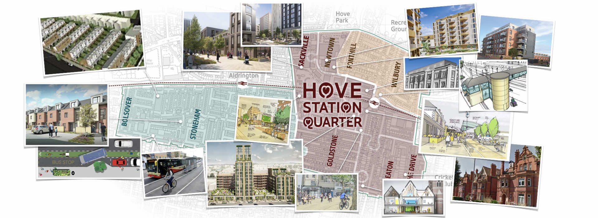 Map of neighbourhoods near Hove Station - designated development area